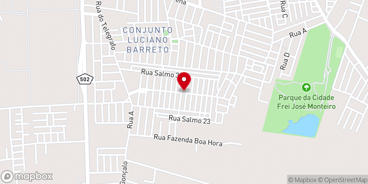 Map showing location of Igreja Pentecostal Monte da Aliança