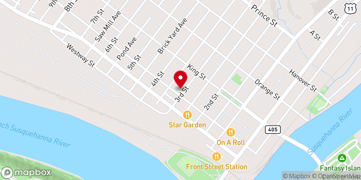 Map showing location of Kate's Kupboard