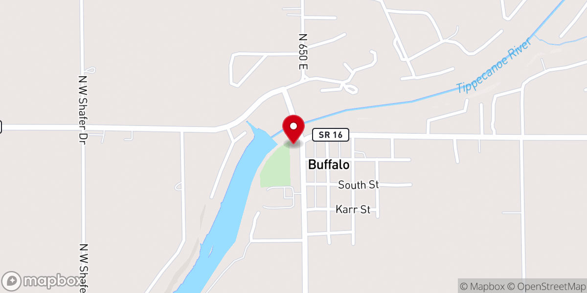 Map showing location of Buffalo Church of the Brethren