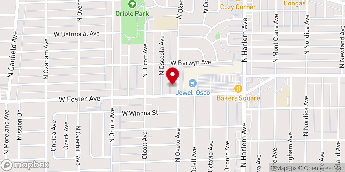 Map showing location of Chicago Chin Baptist Church