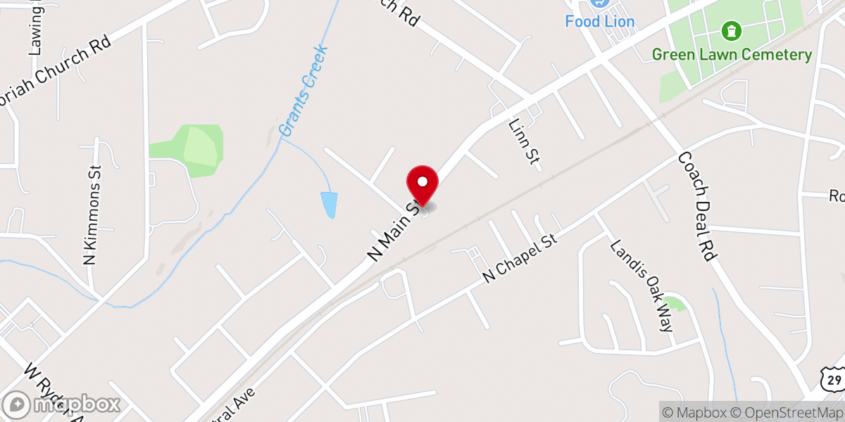 Map showing location of Open Arms Baptist Church