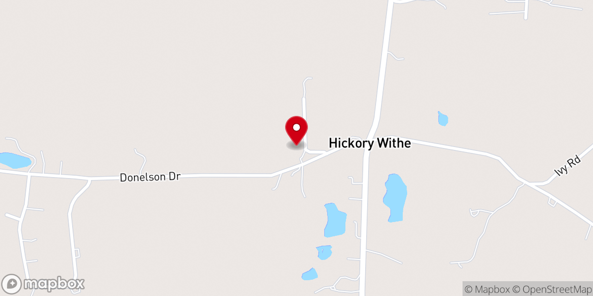 Map showing location of Hickory Withe Presbyterian Church