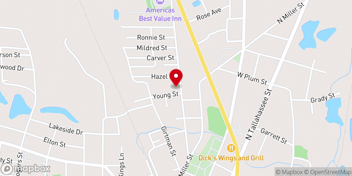 Map showing location of Antioch CME Church