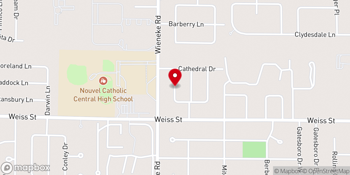 Map showing location of Chapel Dr W