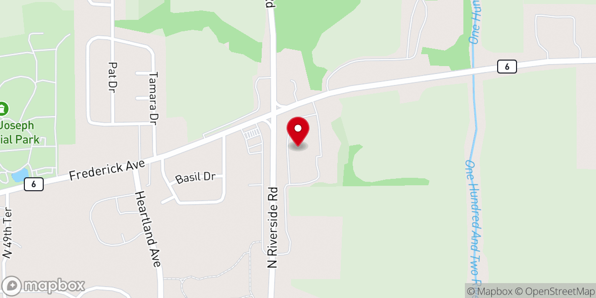 Map showing location of Frederick Boulevard Baptist Church