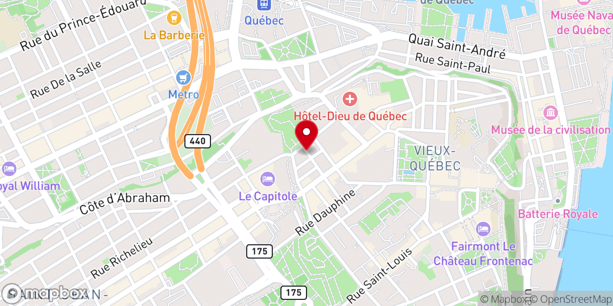 Map showing location of OLD QUEBEC /Le Vieux Québec