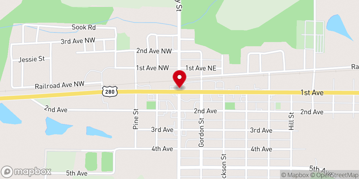 Map showing location of PFGC Church