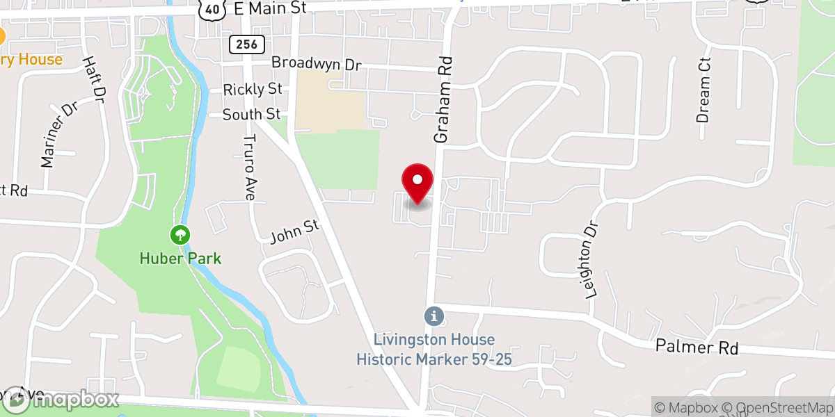 Map showing location of Reynoldsburg Church of Christ