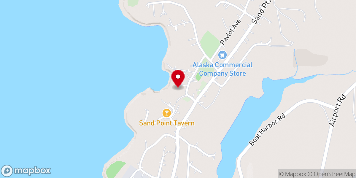 Map showing location of Sand Point Baptist Church