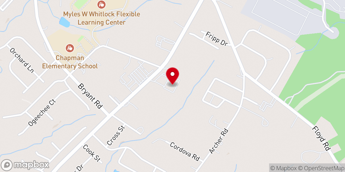 Map showing location of Fairview Free Will Baptist Church