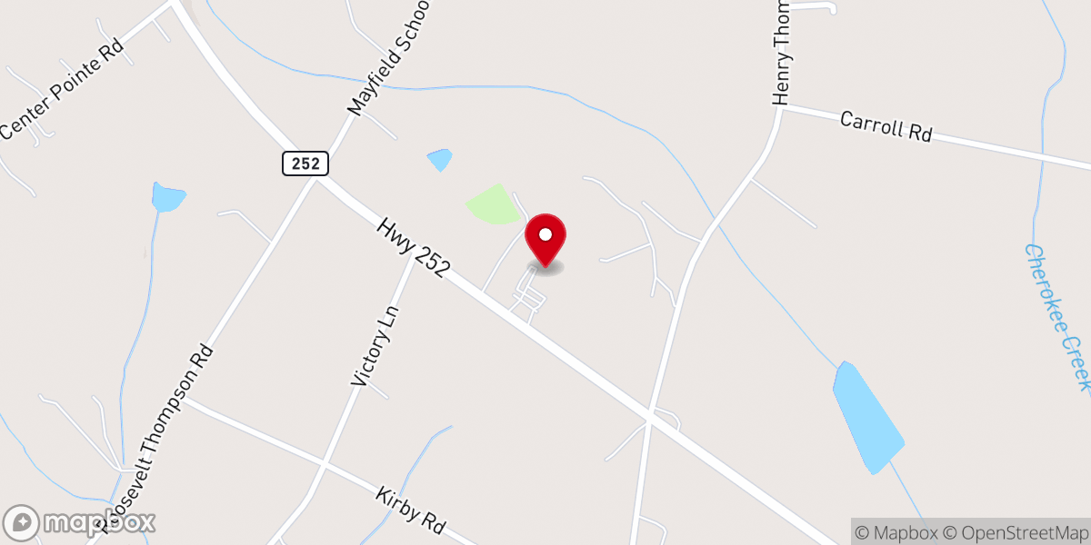 Map showing location of Cross Hill Church of God
