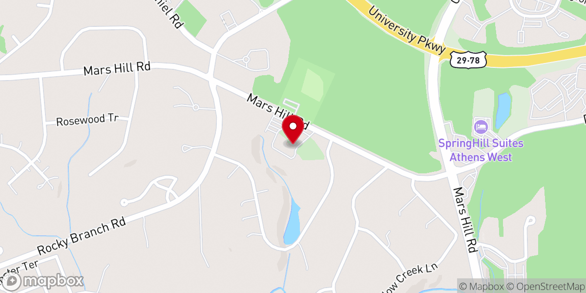 Map showing location of Mars Hill Baptist Church