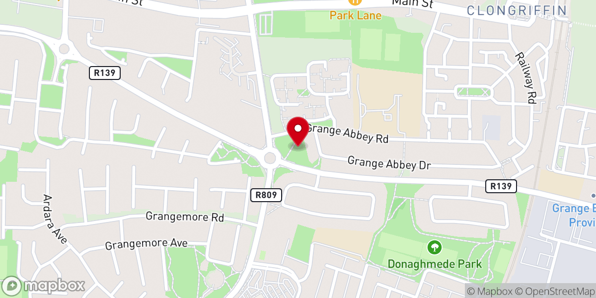 Map showing location of Grange Abbey