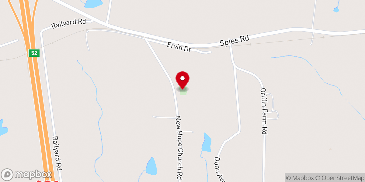 Map showing location of New Hope Church