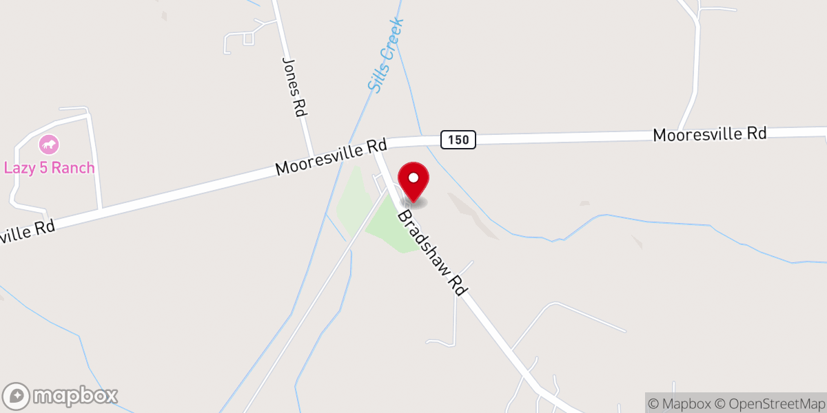 Map showing location of Sills Creek AME Zion Church