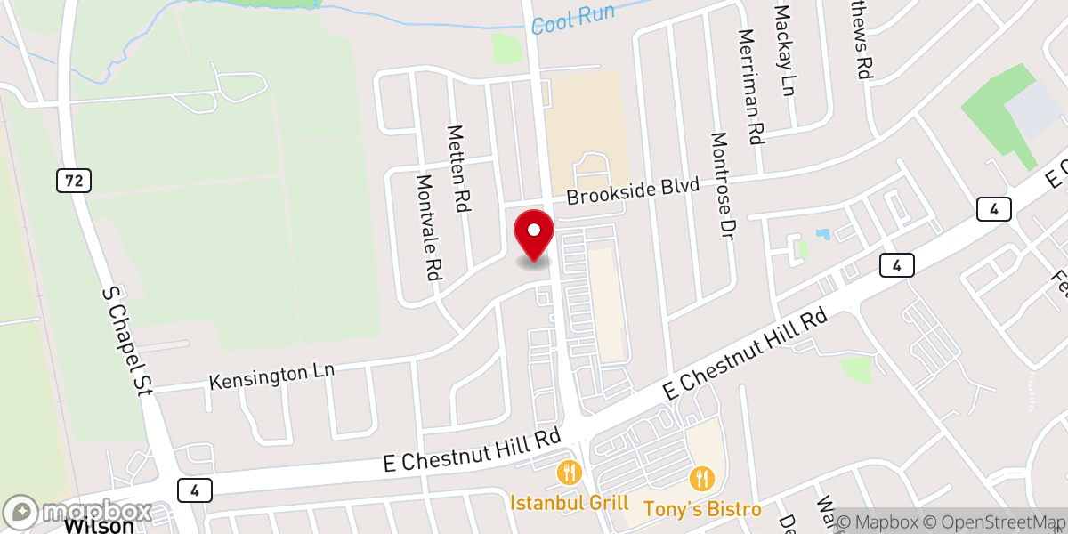 Map showing location of St. Andrew's Presbyterian Church