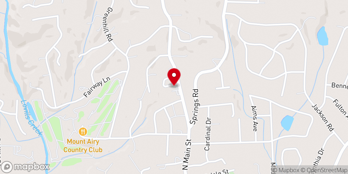 Map showing location of North Main Church of Christ