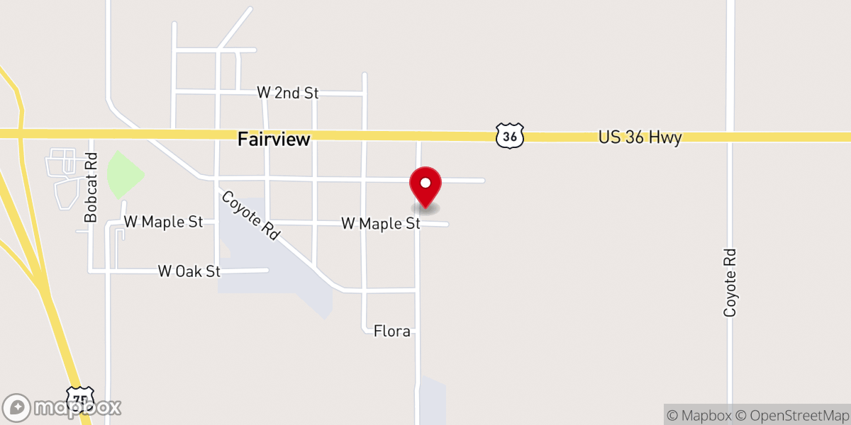 Map showing location of St. Paul Lutheran Church