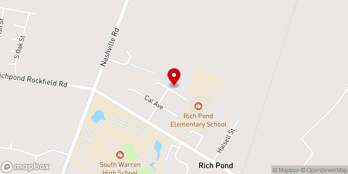 Map showing location of Rich Pond Baptist Church