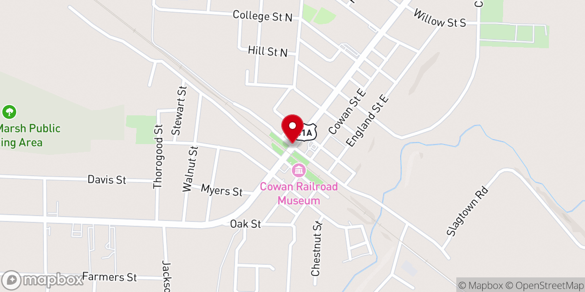 Map showing location of Cowan