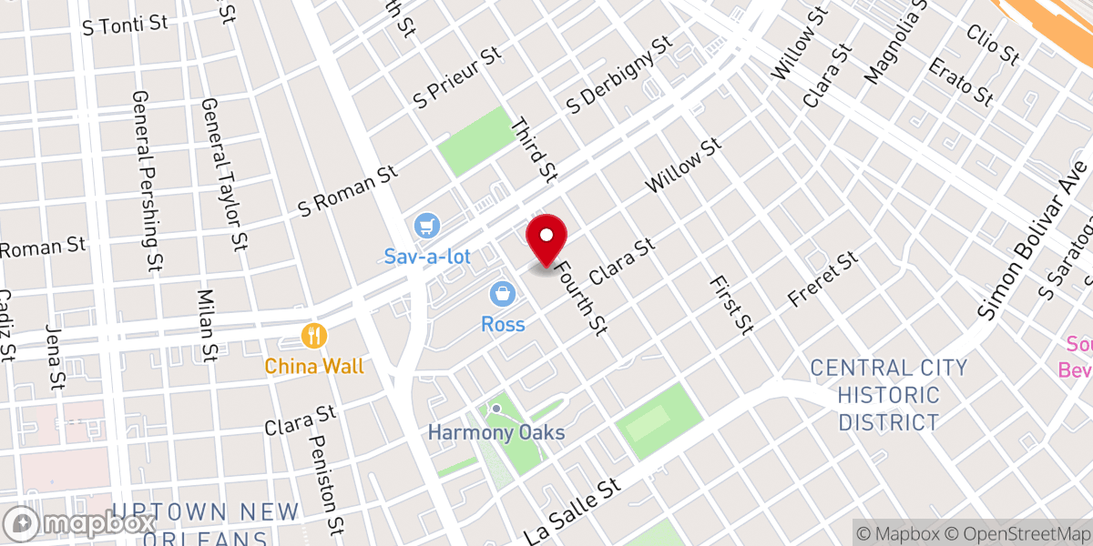 Map showing location of Second Mount Calvary Baptist Church