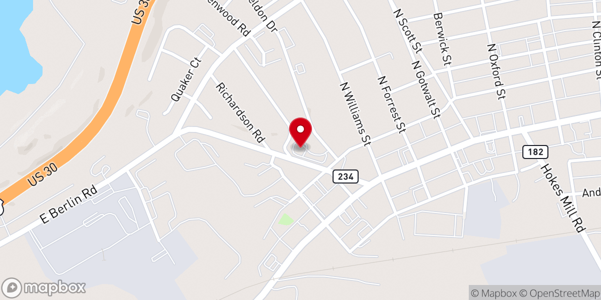 Map showing location of York Christian Fellowship