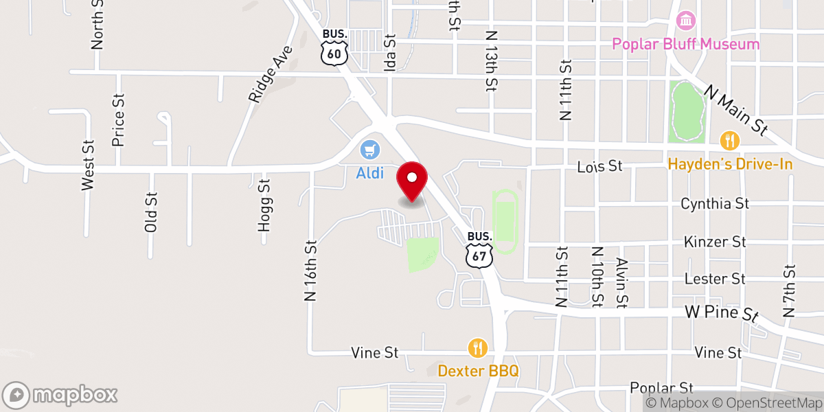Map showing location of First Baptist Church