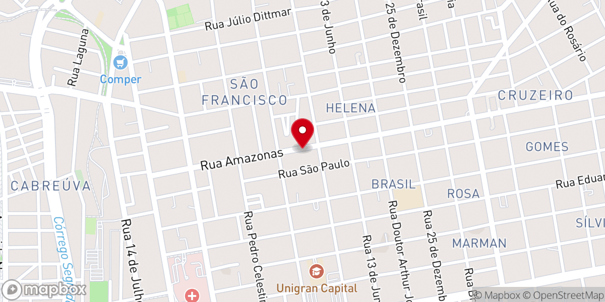 Map showing location of Justiça e Paz Sede