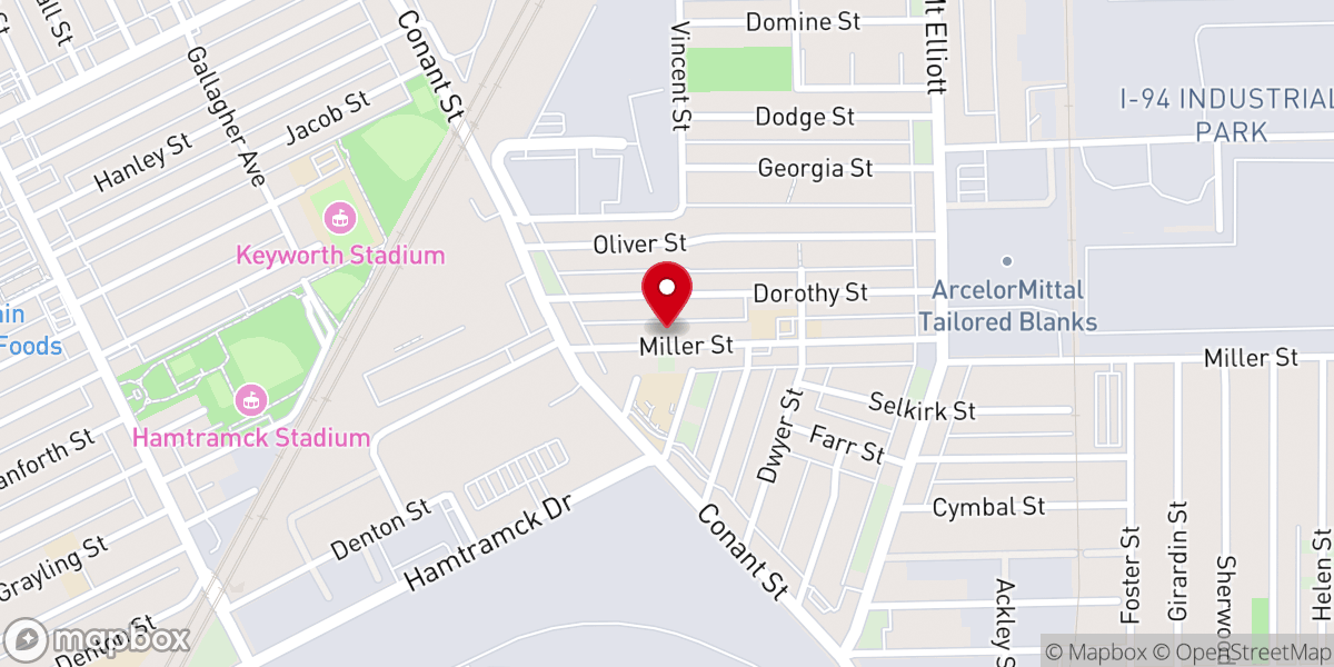 Map showing location of New Saint John Mission Baptist Church