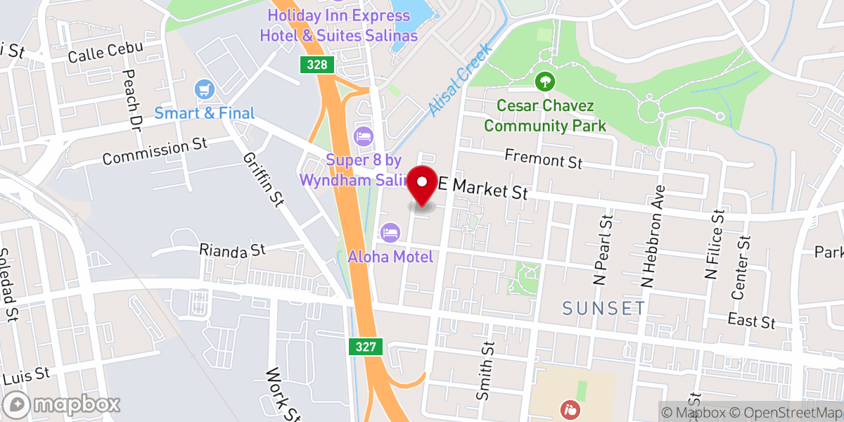 Map showing location of New Hope Baptist Church