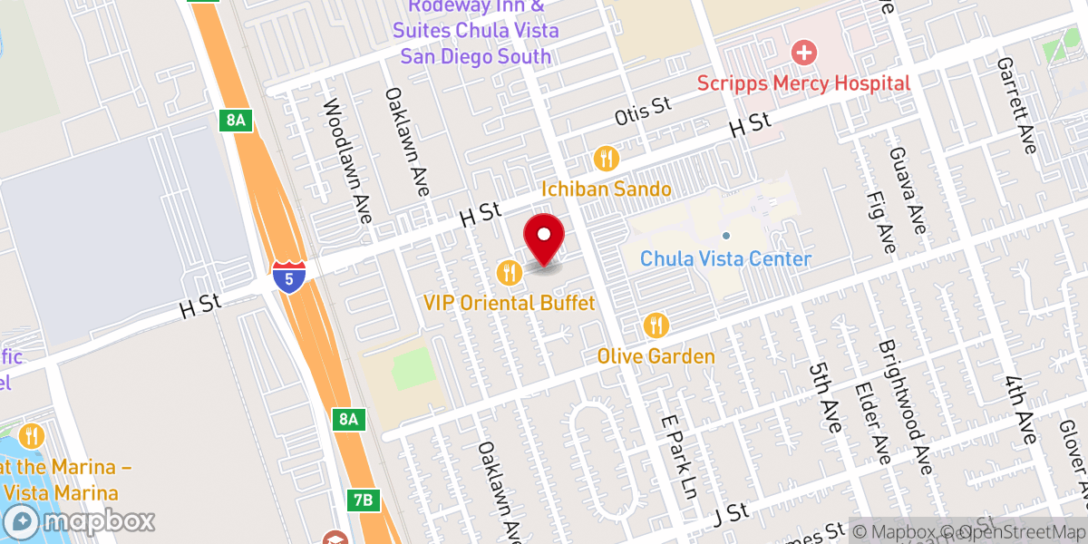 Map showing location of Iglesia Palabra Viva