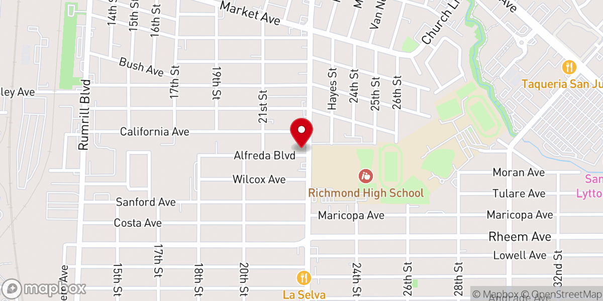 Map showing location of Joshua Church of God In Christ