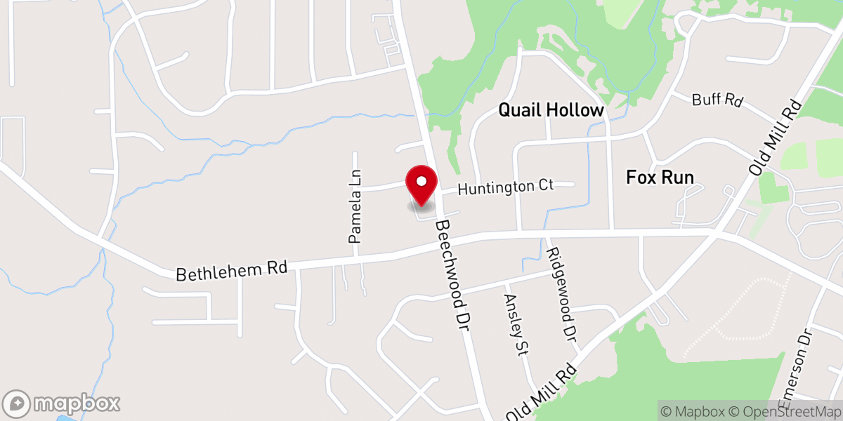 Map showing location of Rocky Mt Christian Church