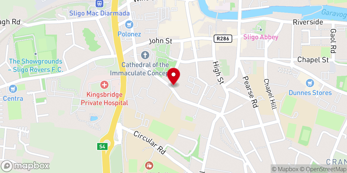 Map showing location of 1, Hanley Terrace