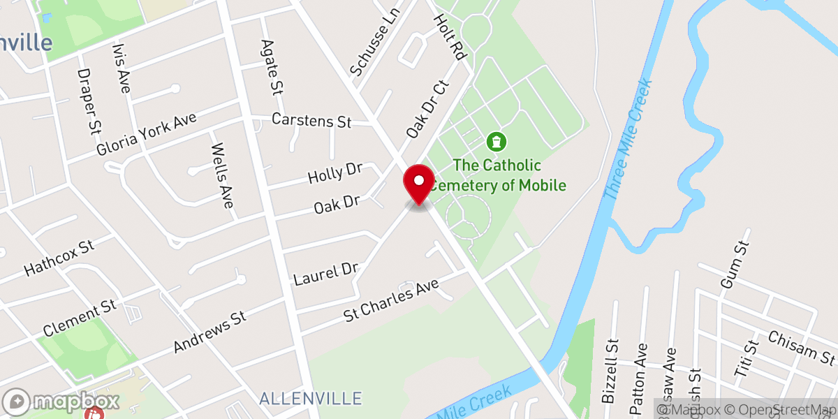 Map showing location of Faith Lutheran Church