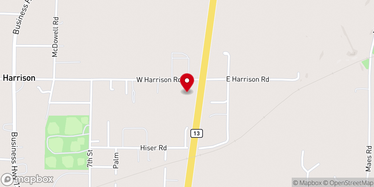 Map showing location of New Life Tabernacle