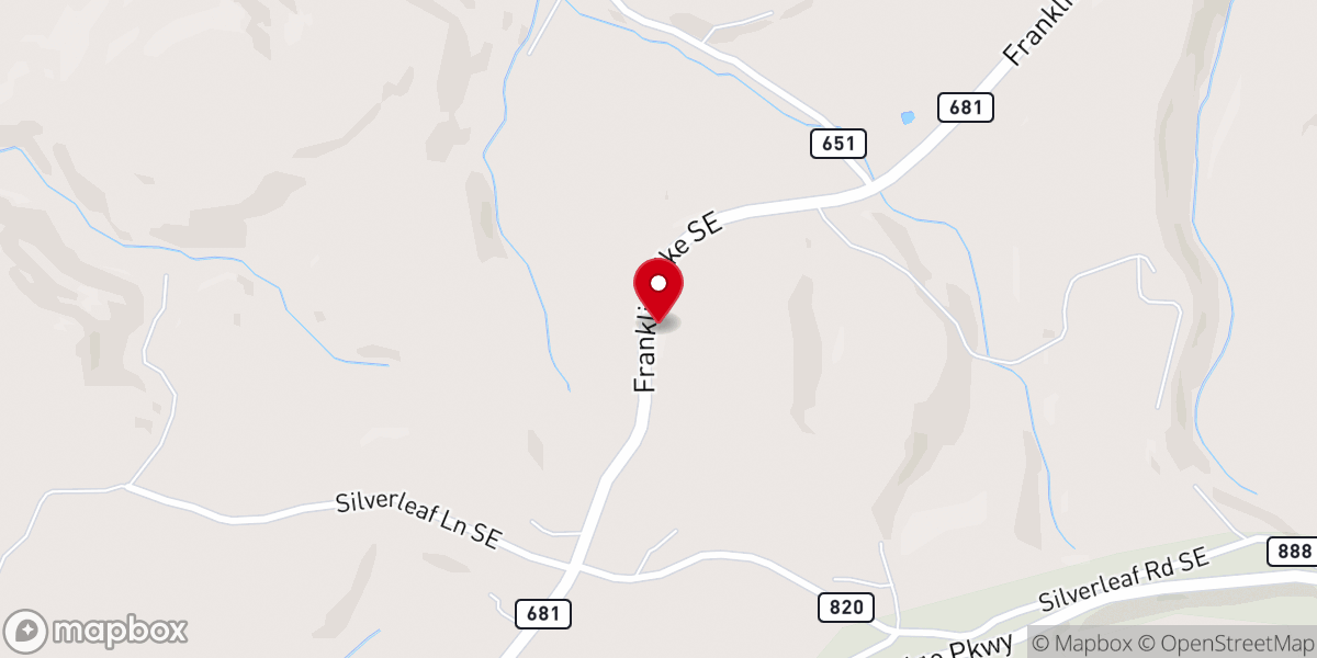 Map showing location of Silverleaf Church