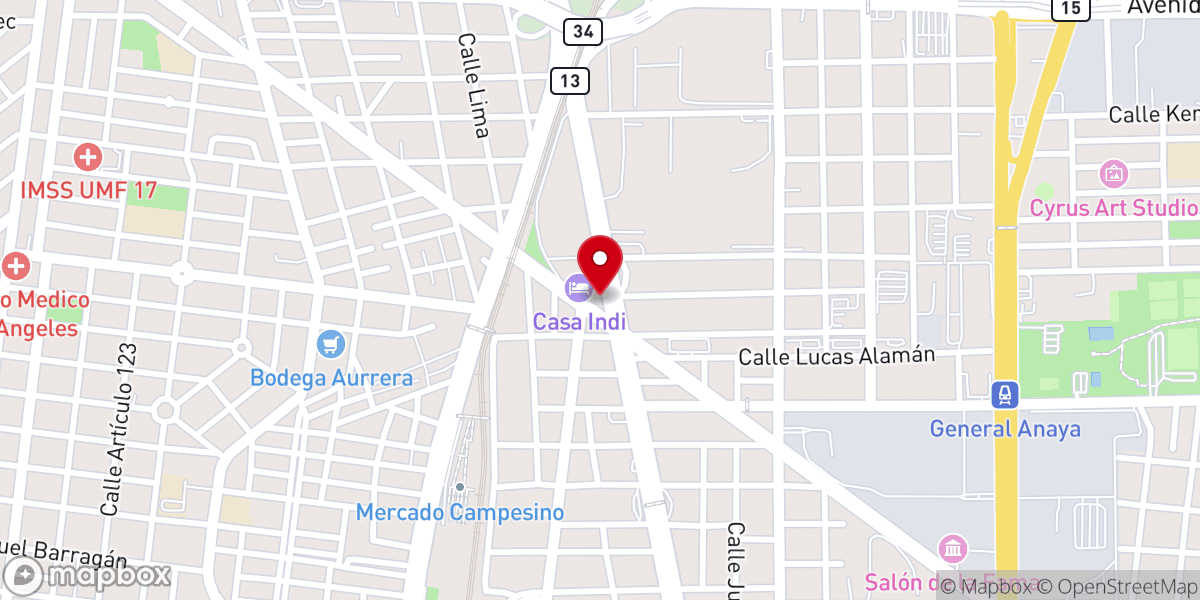 Map showing location of Parroquia Santa María Goretti