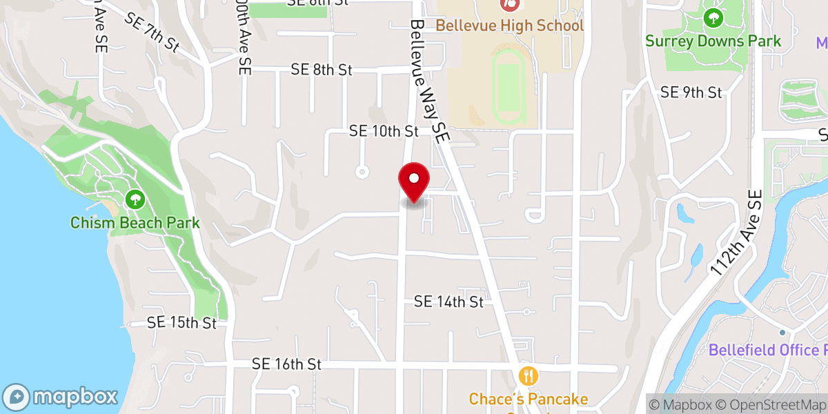 Map showing location of Bellevue Church of Christ