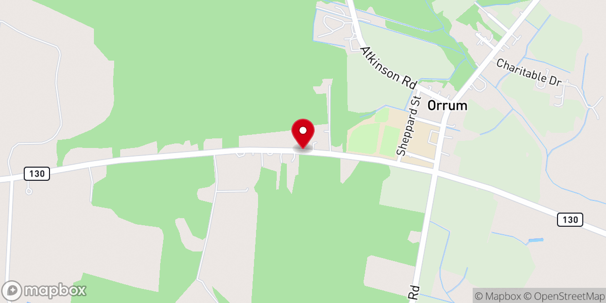 Map showing location of First Orrum Missionary Baptist