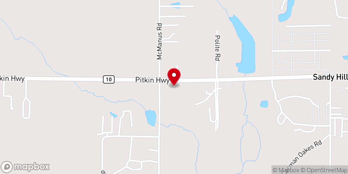 Map showing location of Sandy Hill Baptist Church
