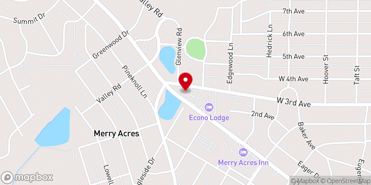 Map showing location of Central Baptist Church