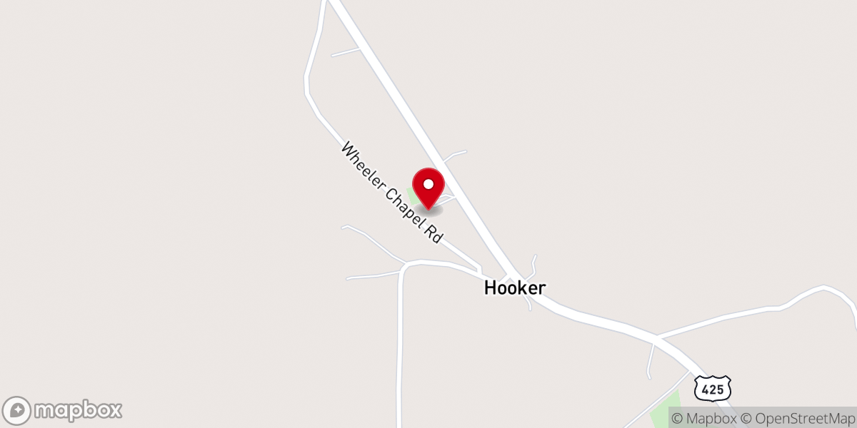 Map showing location of Shell Chapel Cumberland Presbyterian Church