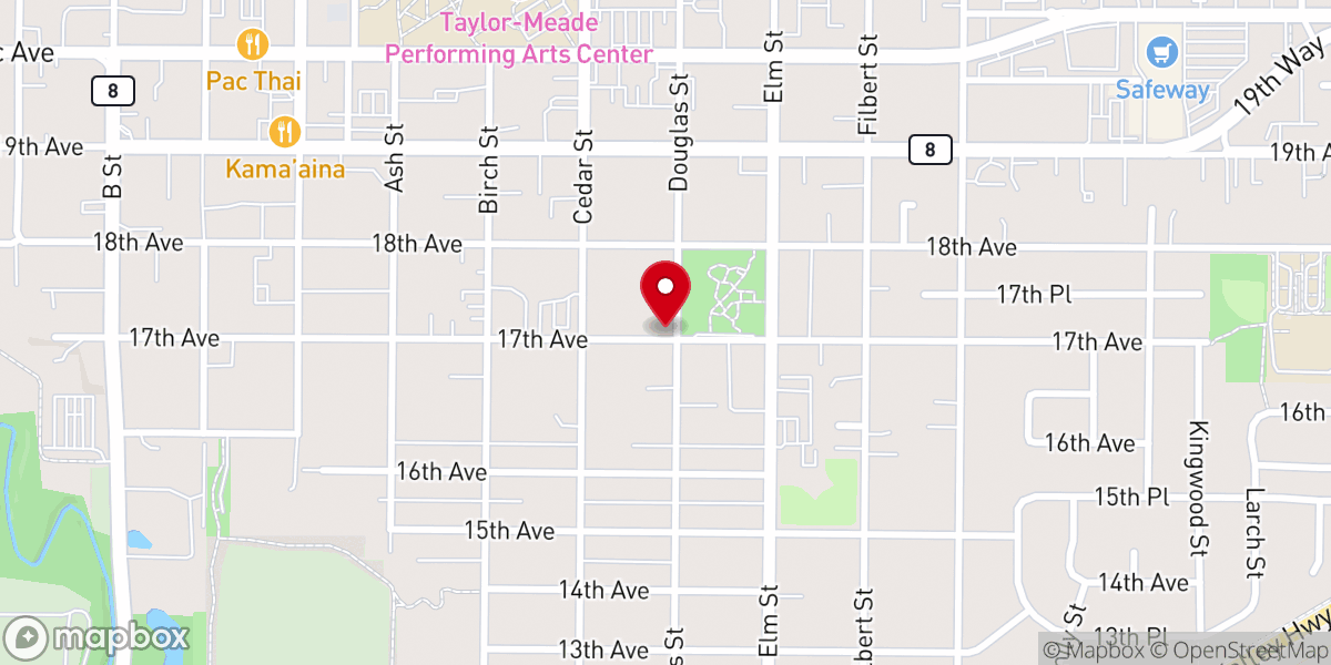 Map showing location of Mt. Olive Lutheran Church and Preschool