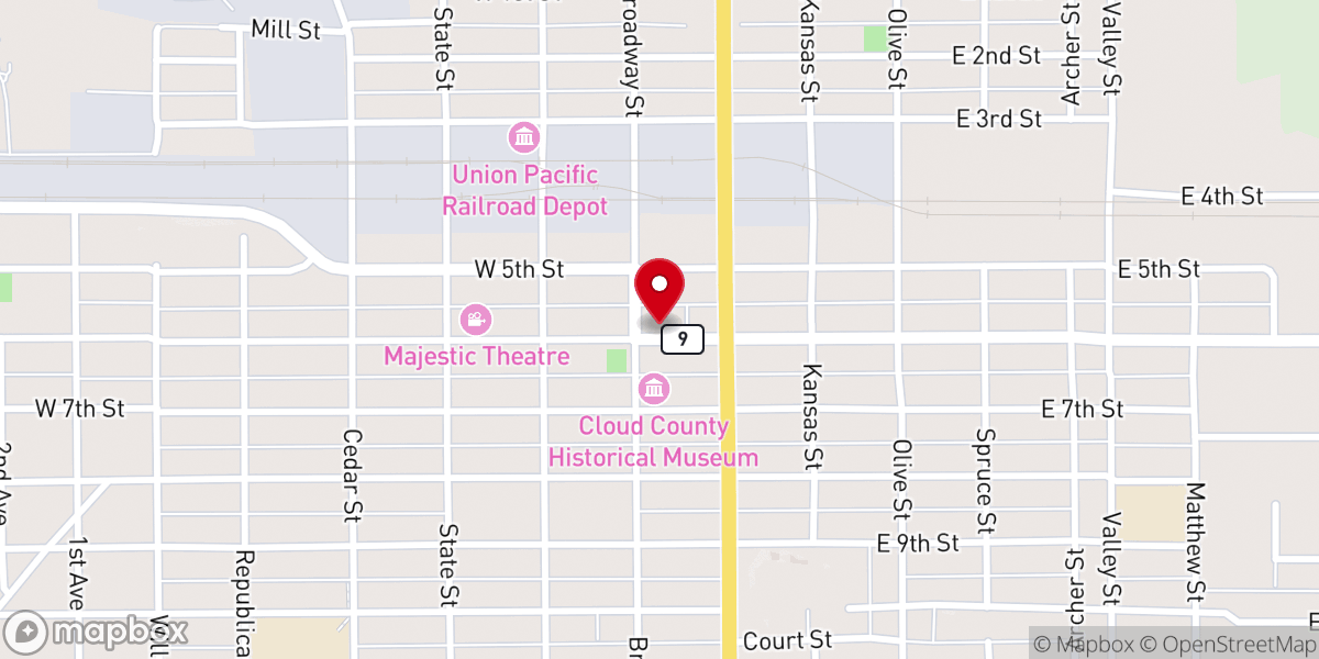 Map showing location of Catholic Thrift Store