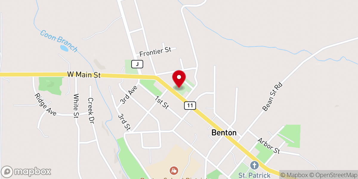 Map showing location of United Methodist Church