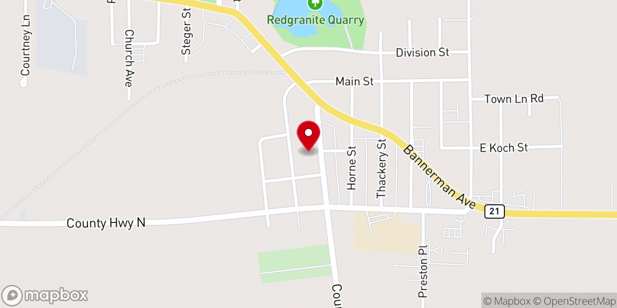 Map showing location of Trinity Lutheran Church