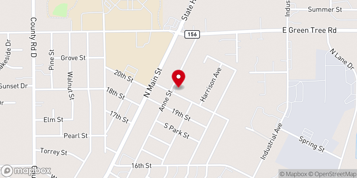 Map showing location of St. Paul Lutheran Church