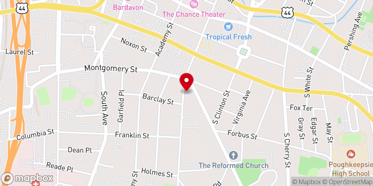 Map showing location of Centro Cristiano Renacer- Poughkeepsie