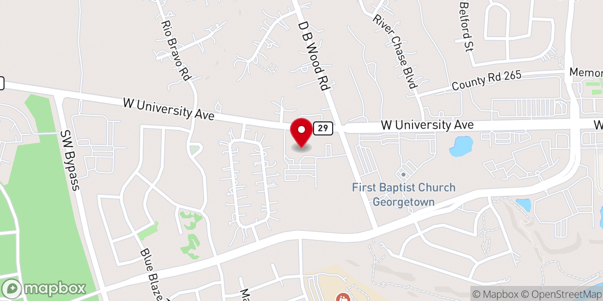 Map showing location of Georgetown Church of Christ